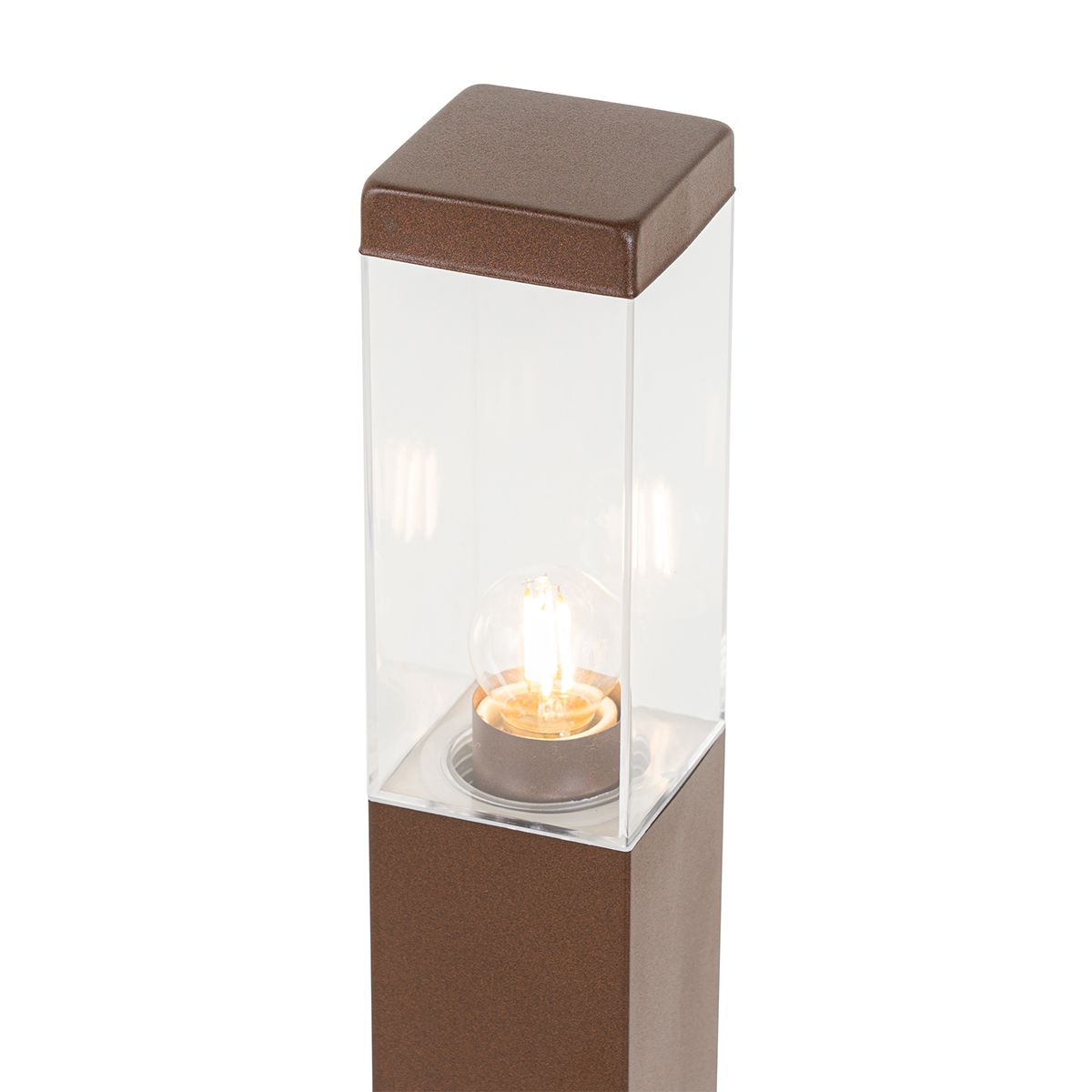 Moderne buitenlamp paal roestbruin 80 cm - Malios