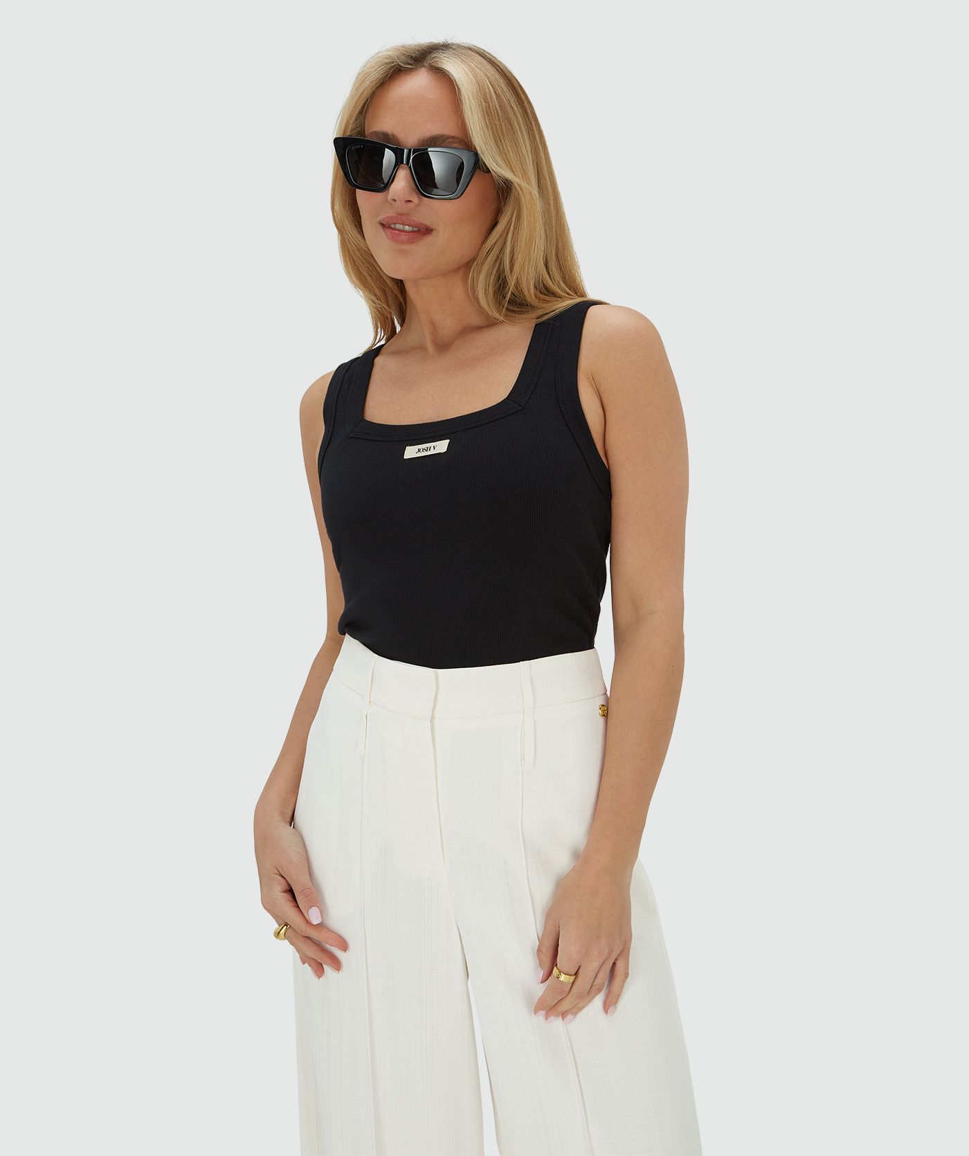 JV-DIEDA fitted top met logo - black