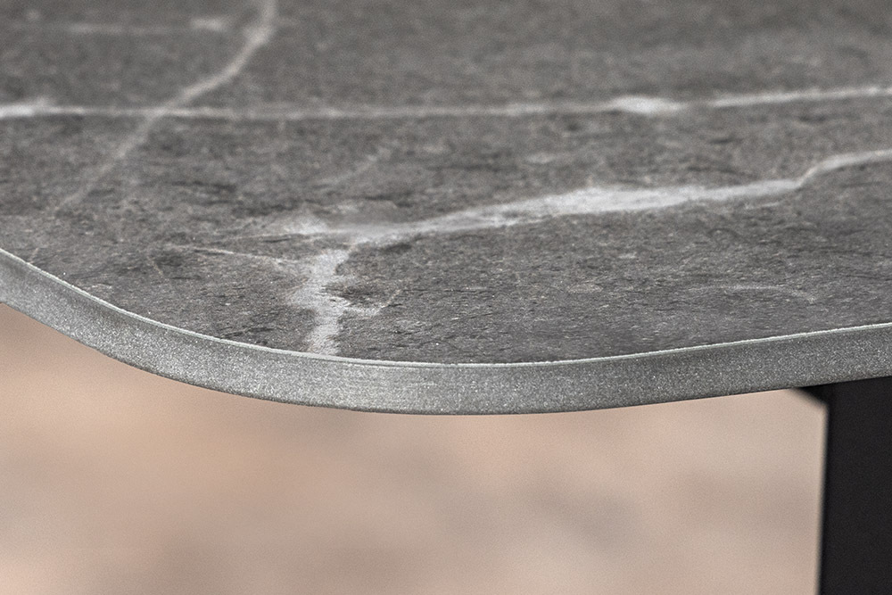 Moderner Esstisch MILANO 180cm anthrazit Keramik schwarze Metallbeine