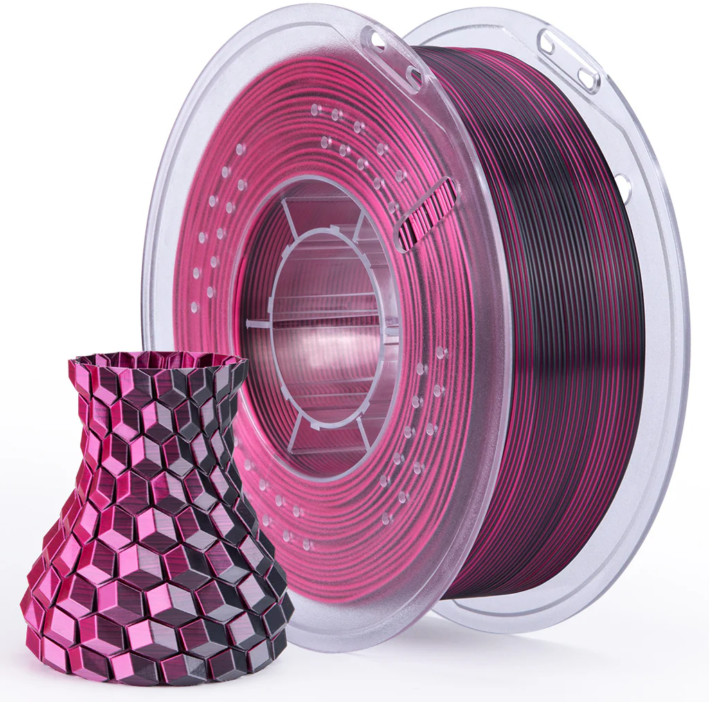 Elegoo  PLA Silk Black Red, 1,75 mm / 1000 g    Mehrfarbiges PLA mit seidigem Finish in Black Red