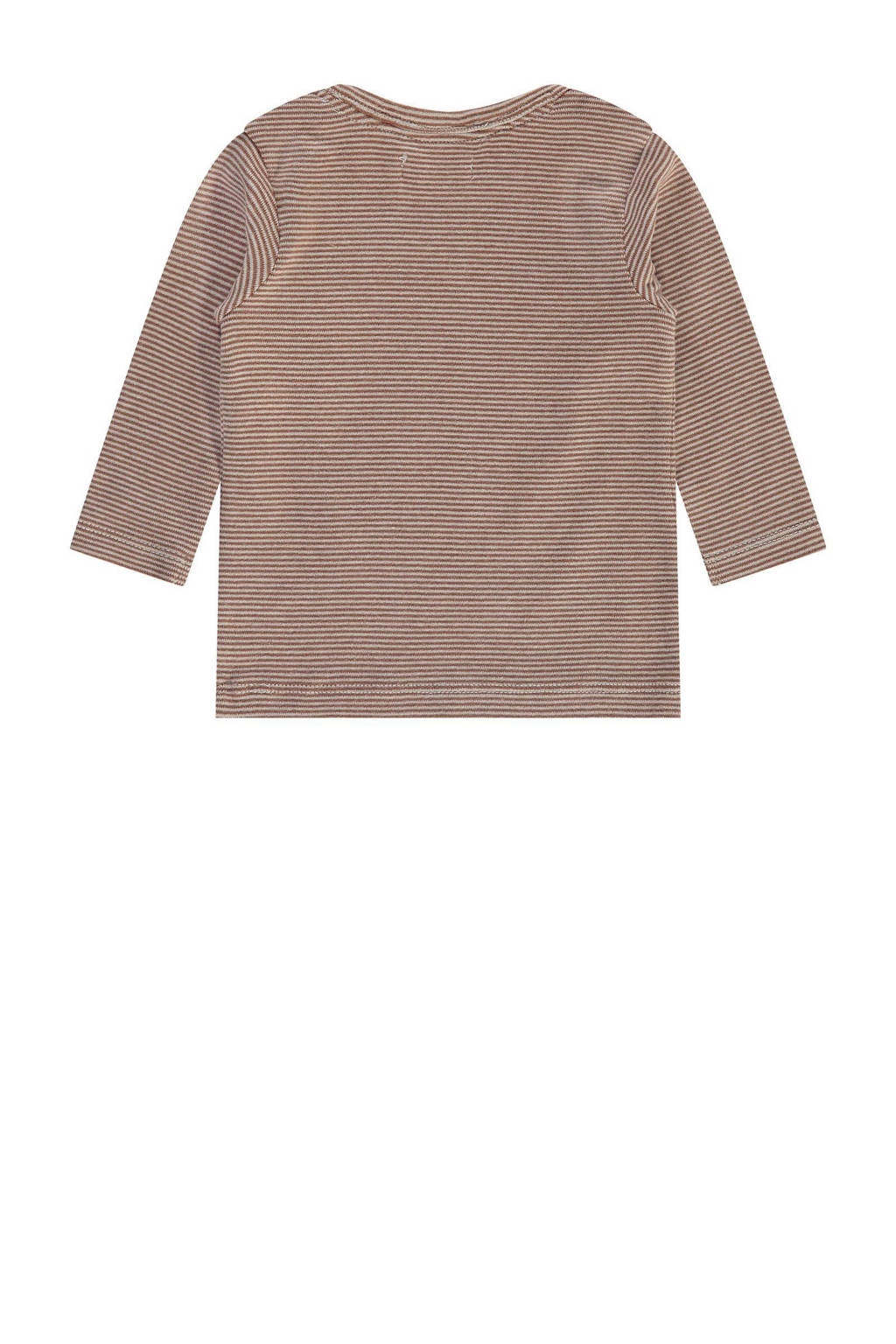A Tiny Story baby gestreepte longsleeve bruin/beige