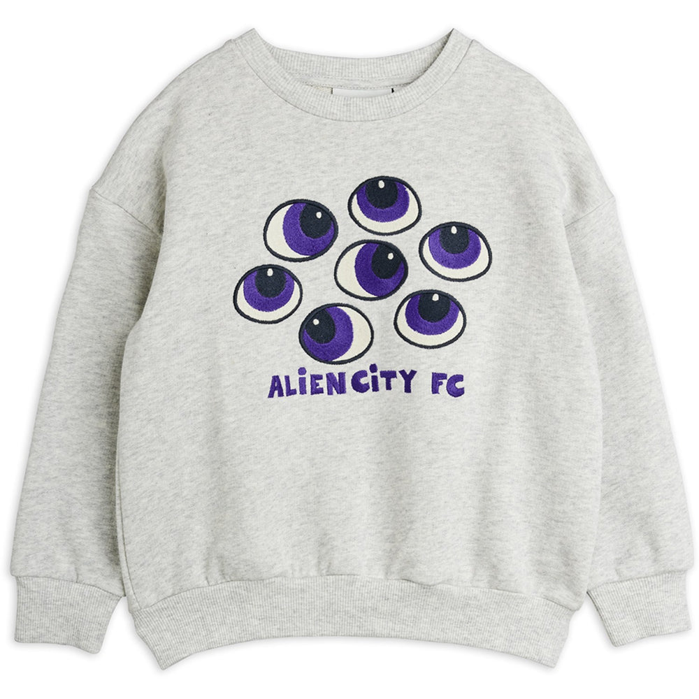 Køb Mini Rodini Grey Melange Eyes Emb Sweatshirt