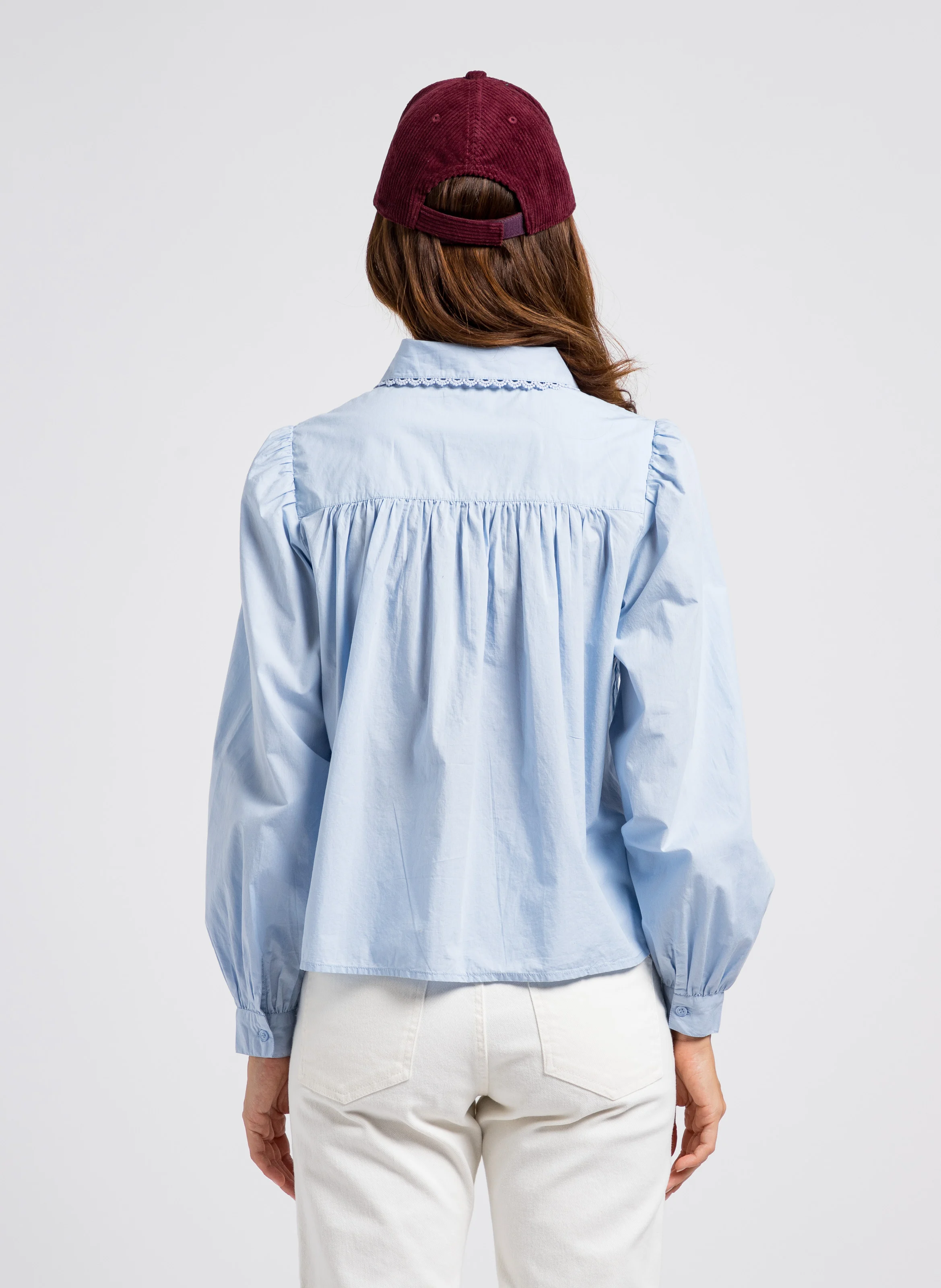 TOSCA - Chemise plissée en coton| Bleu