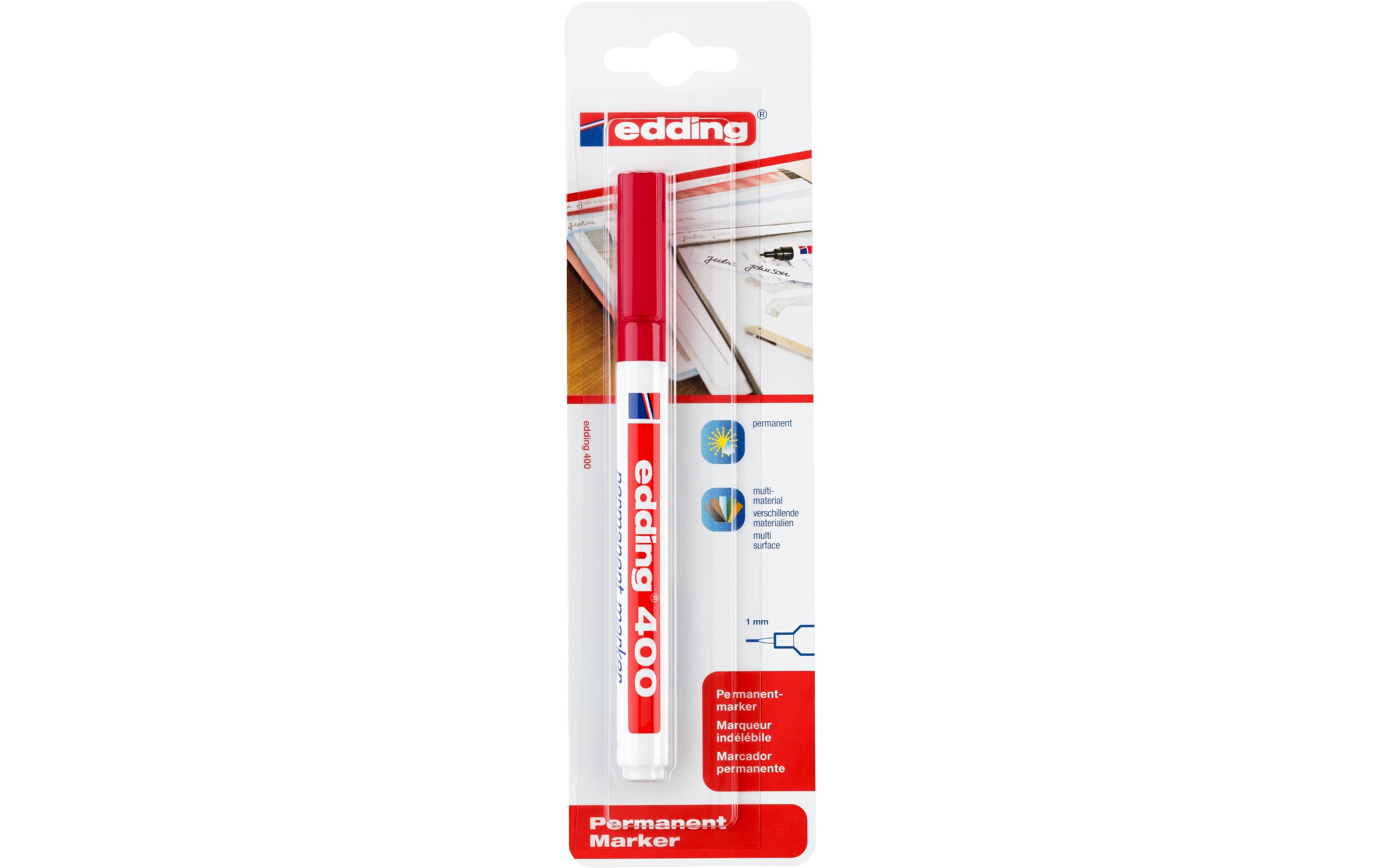 Permanent-Marker 400 Rot, im BlisterPermanentmarker zum feinen Markieren und Beschriften