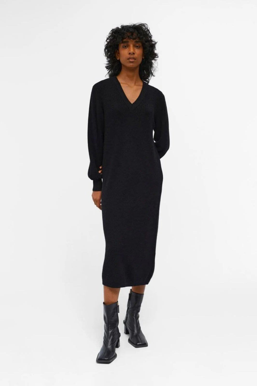 Object Objmalena L/S Knit Dress 3645164 black