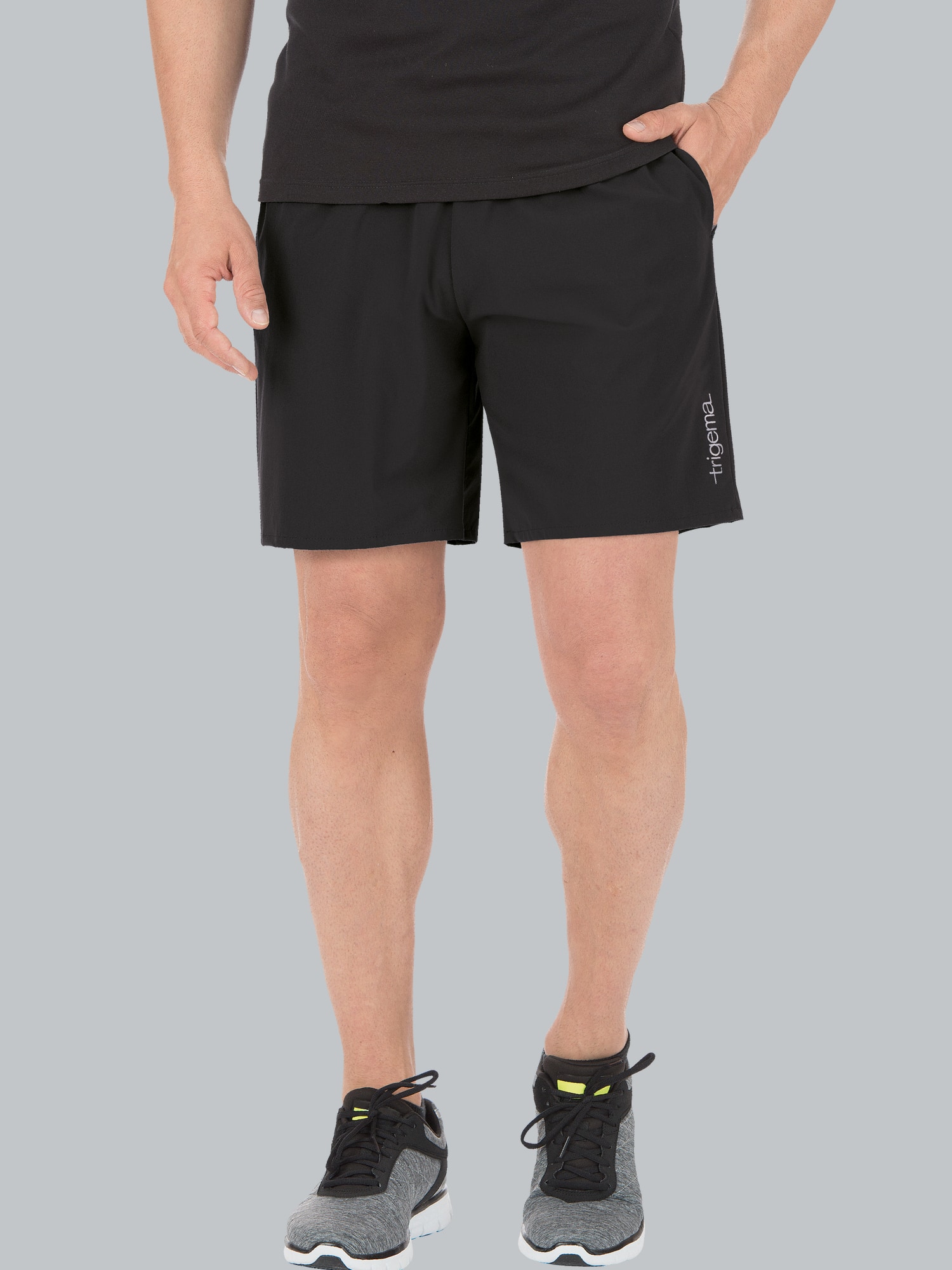 Sport-Shorts mit Innenslip aus Netz Schwarz