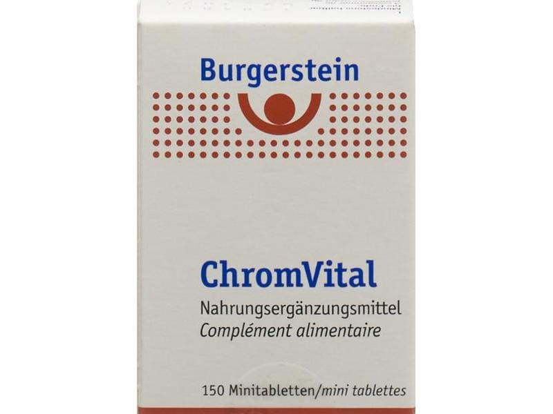 Burgerstein Chromvital 150 Tabletten Vegane Chrom-Tabletten im Dispenser für den Stoffwechsel