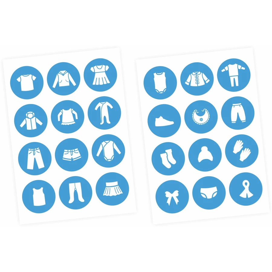 Nikima Möbelaufkleber Ordnungssticker für Kleidung weiß blau blau