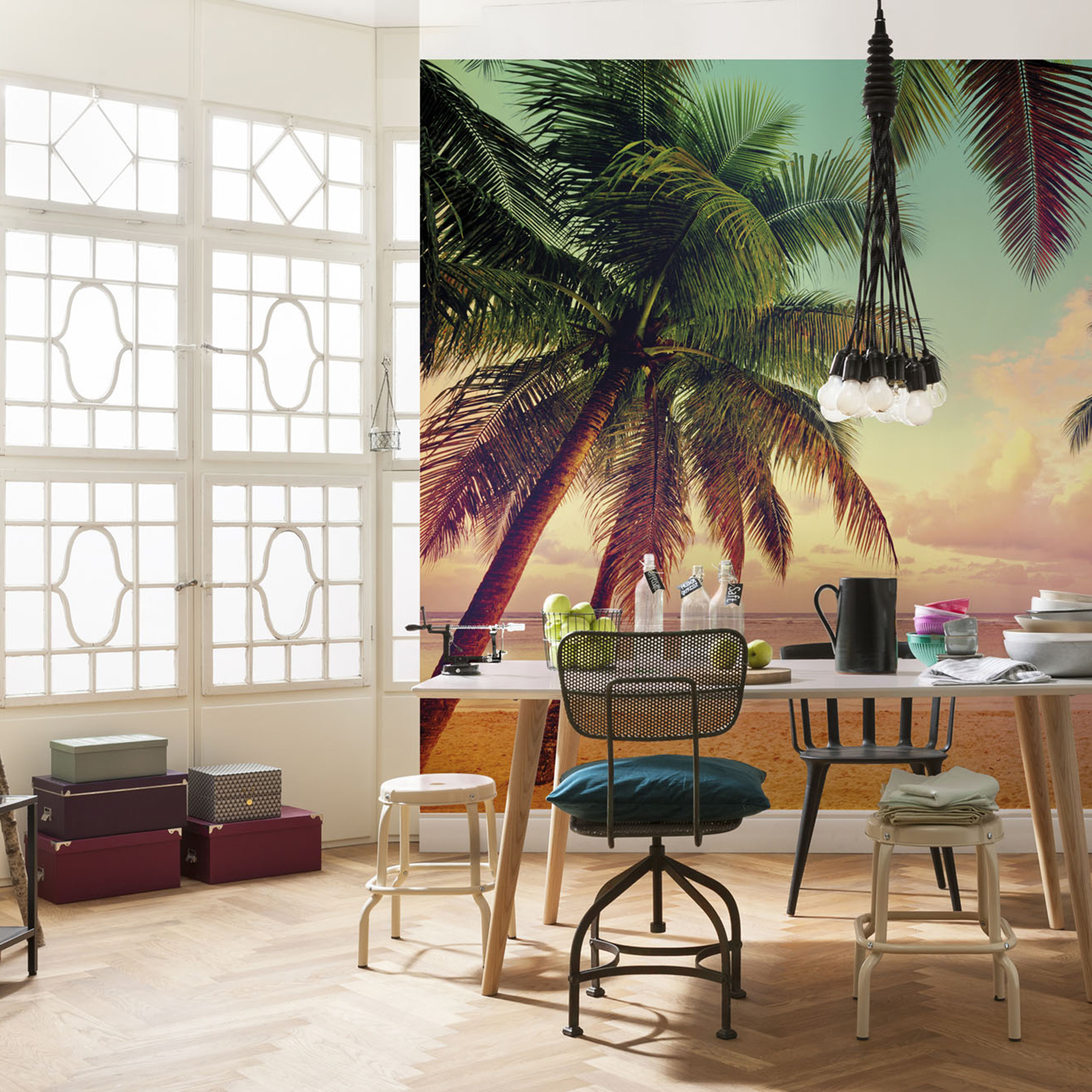 Papier-Fototapete MIAMI - bunt - 368x254 cm