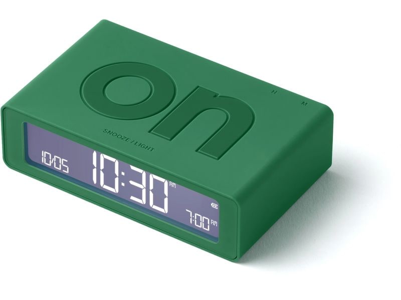 Lexon Digitalwecker Flip Mini Grün Mini LCD-Wecker mit Umkehrfunktion (On/Off)