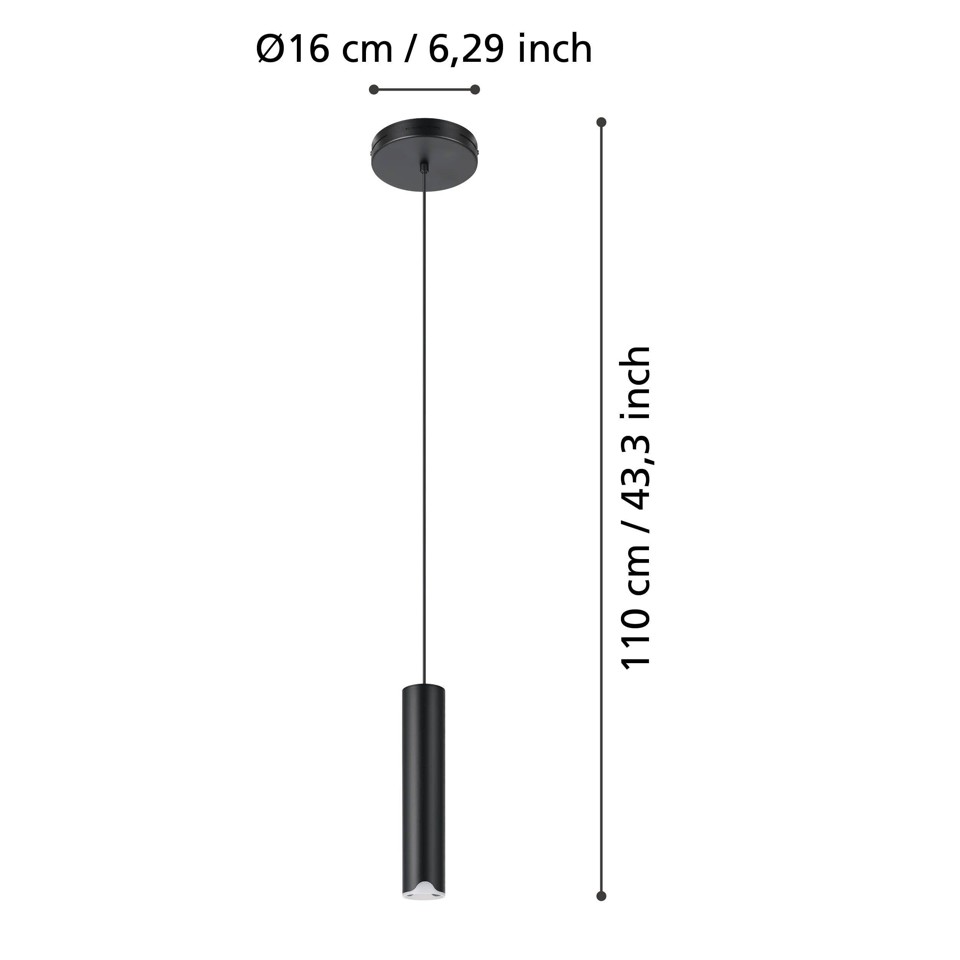 EGLO - Balamorta-Z Pendellampe - Sort Ø5,5 - RGB + TW - Zigbee, Bluetooth