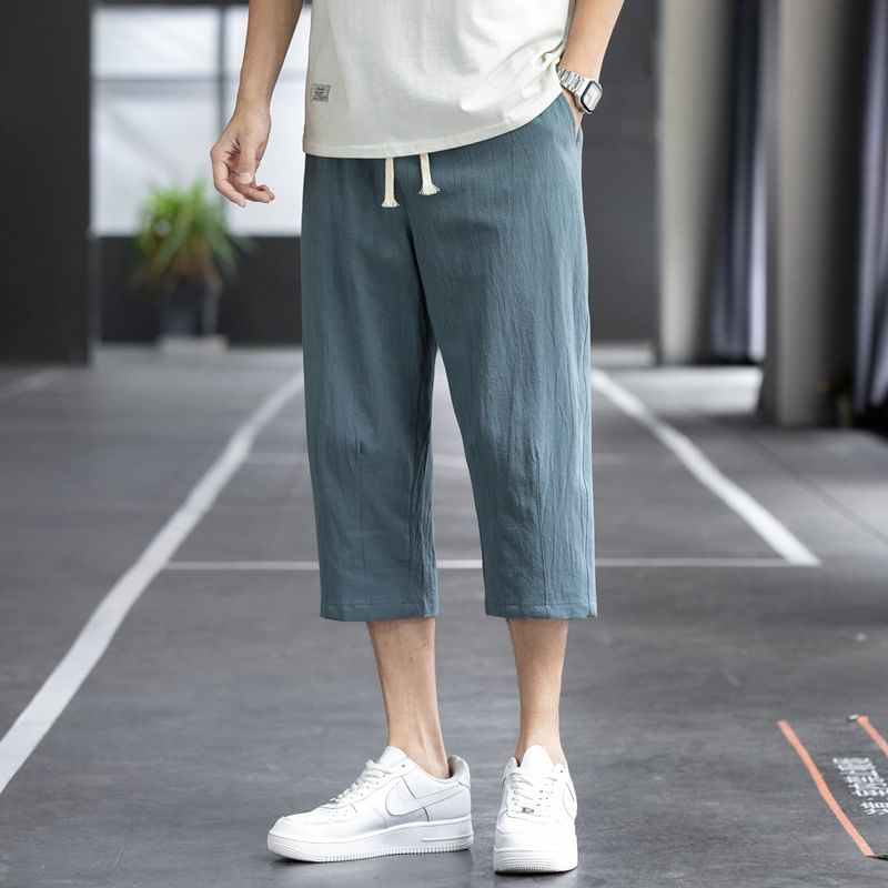 Blueforce - Effen Capri Harembroek met Trekkoord Taille
