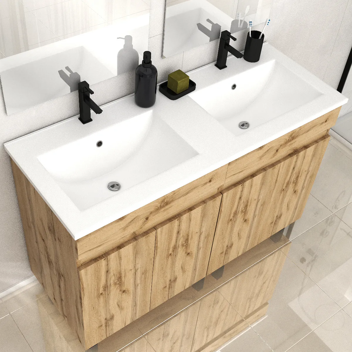 AURLANE Meuble salle de bain TIMBER 120 cm