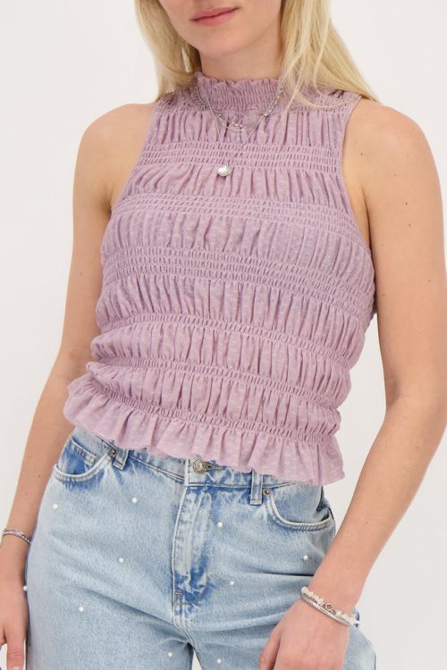Lila tule smock top