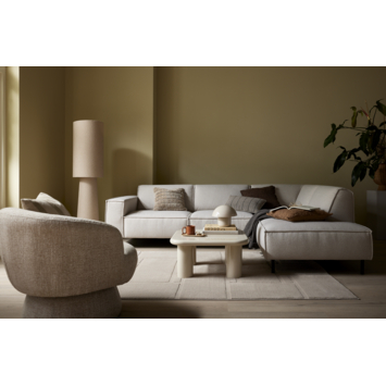 WOOOD hoekbank Roman beige geweven stof met verlenging rechts