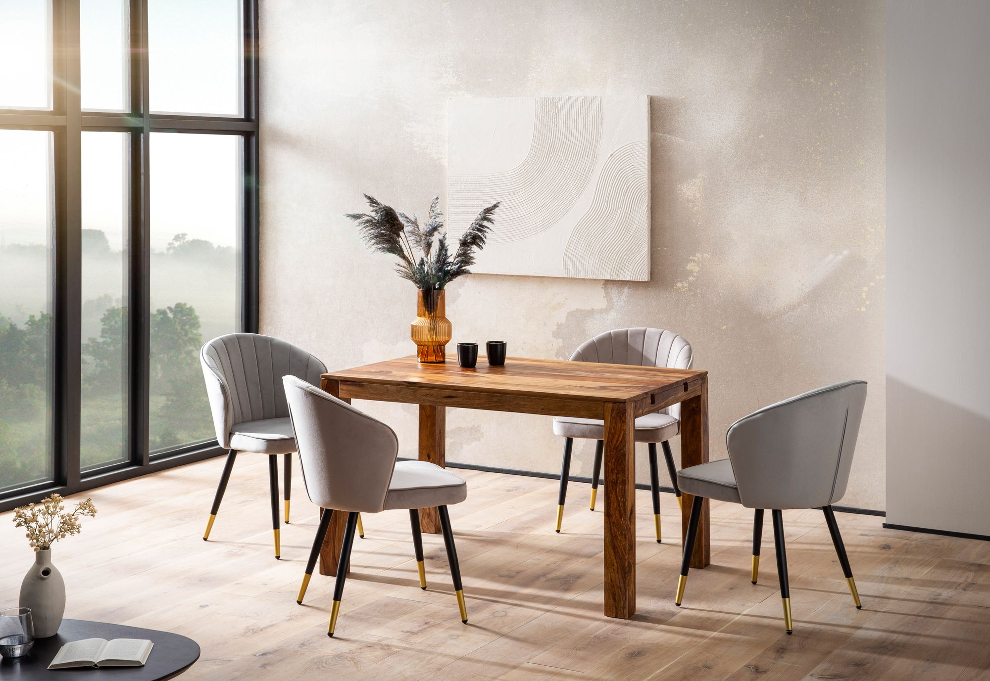 Esszimmertisch Erweiterbar FineBuy Esstisch 120 - 200 cm Holz Massiv Küchentisch
