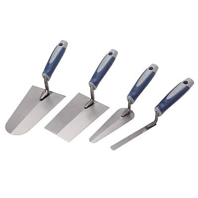 Truelle Mac Allister, lot de 4 (truelle ronde, truelle langue de chat, truelle carré, truelle pour joint)
