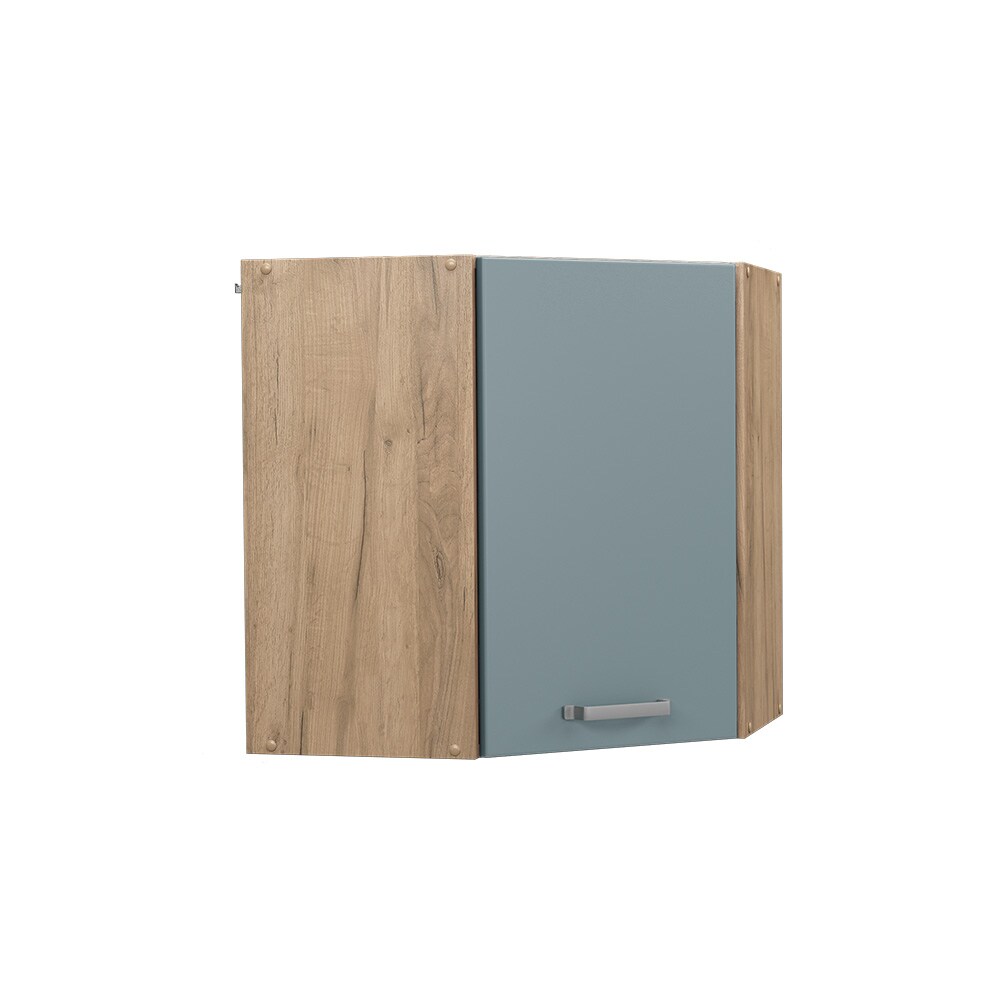Vicco Eckhängeschrank Küchenschrank R-Line Solid Eiche Blau Grau 57 cm modern