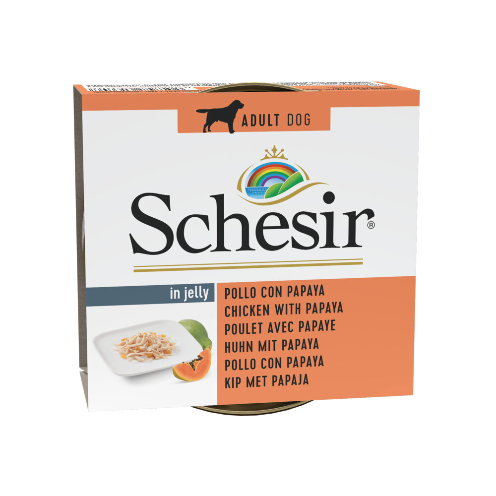 10x Schesir Hondenvoer Kip - Papaya150 gr