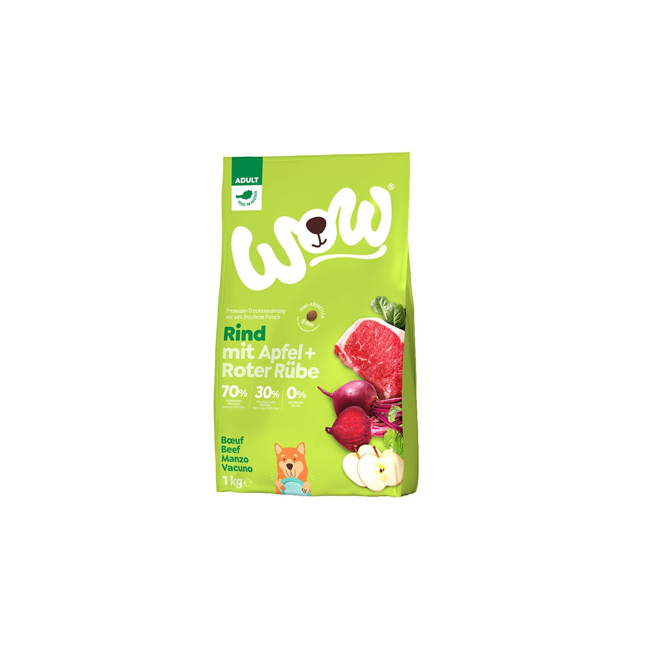 WOW Mini Adult Rind mit Apfel 1kg