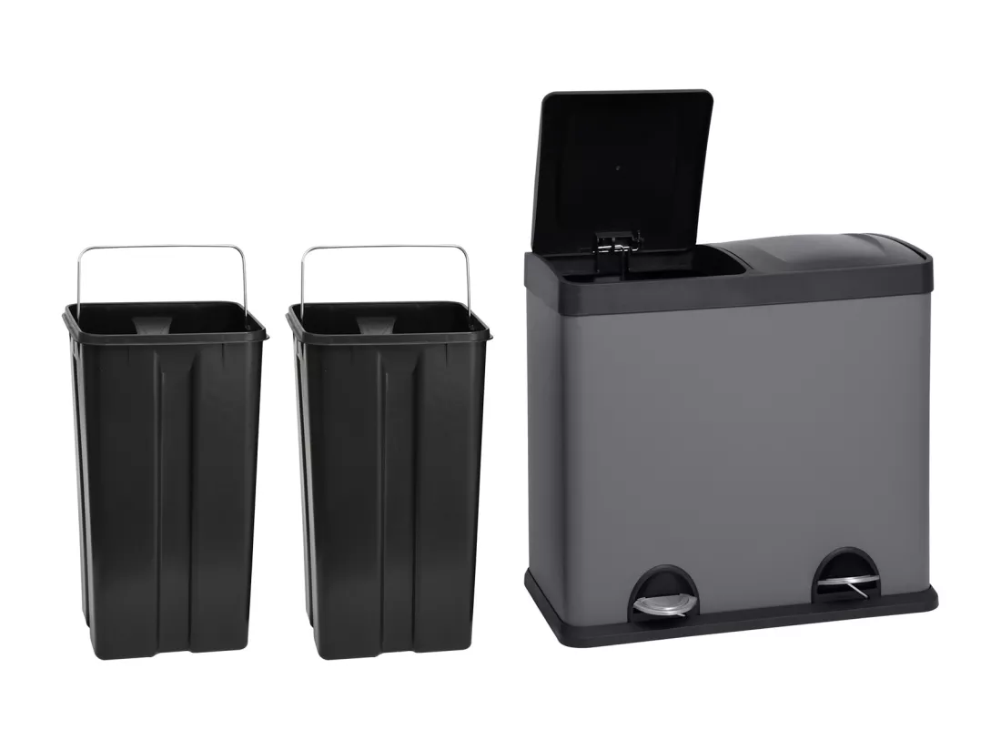 Poubelle de tri 48L en inox