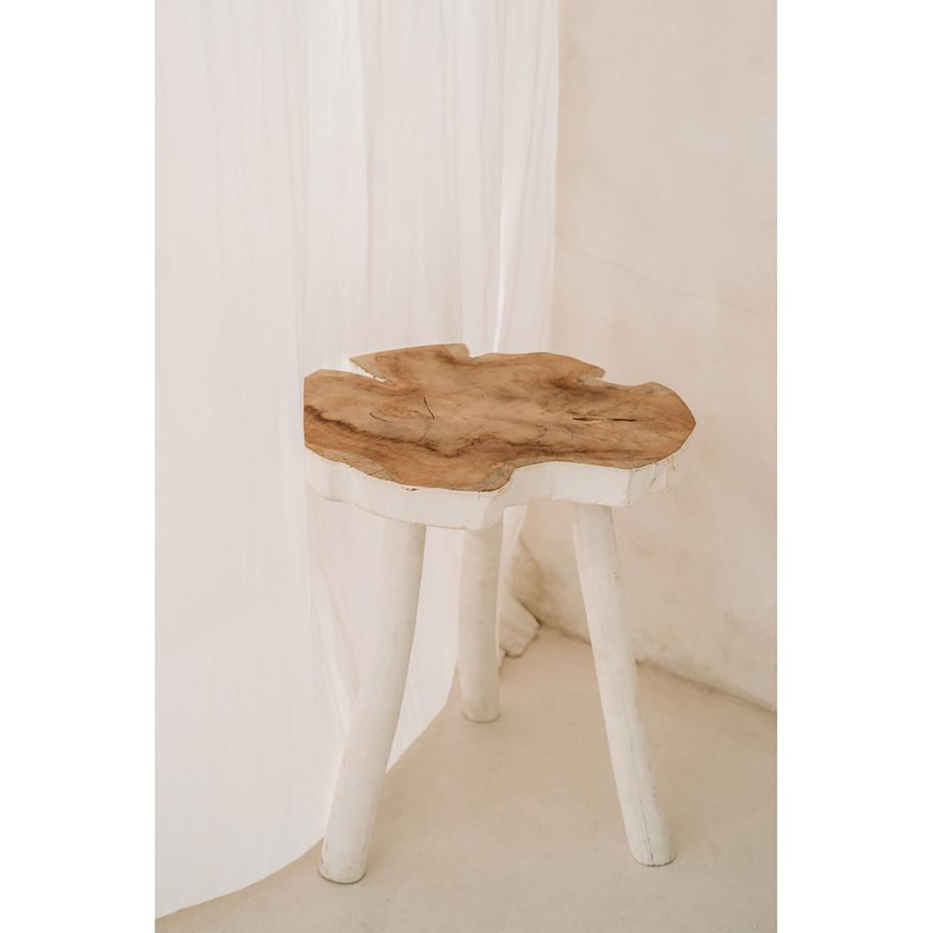 Bazar Bizar Table d'appoint Organic beige/blanc - 45x45x40 cm
