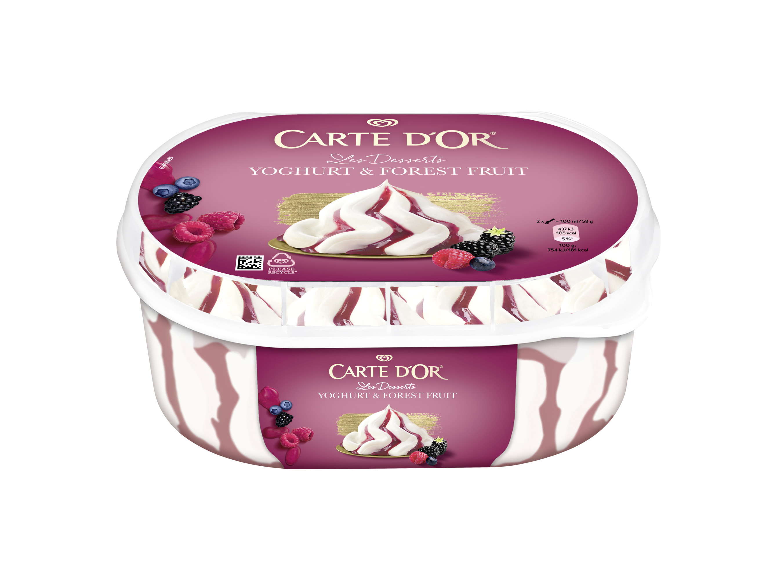 GELADO CARTE D'OR IOGURTE E FRUTOS BOSQUE 825ML
