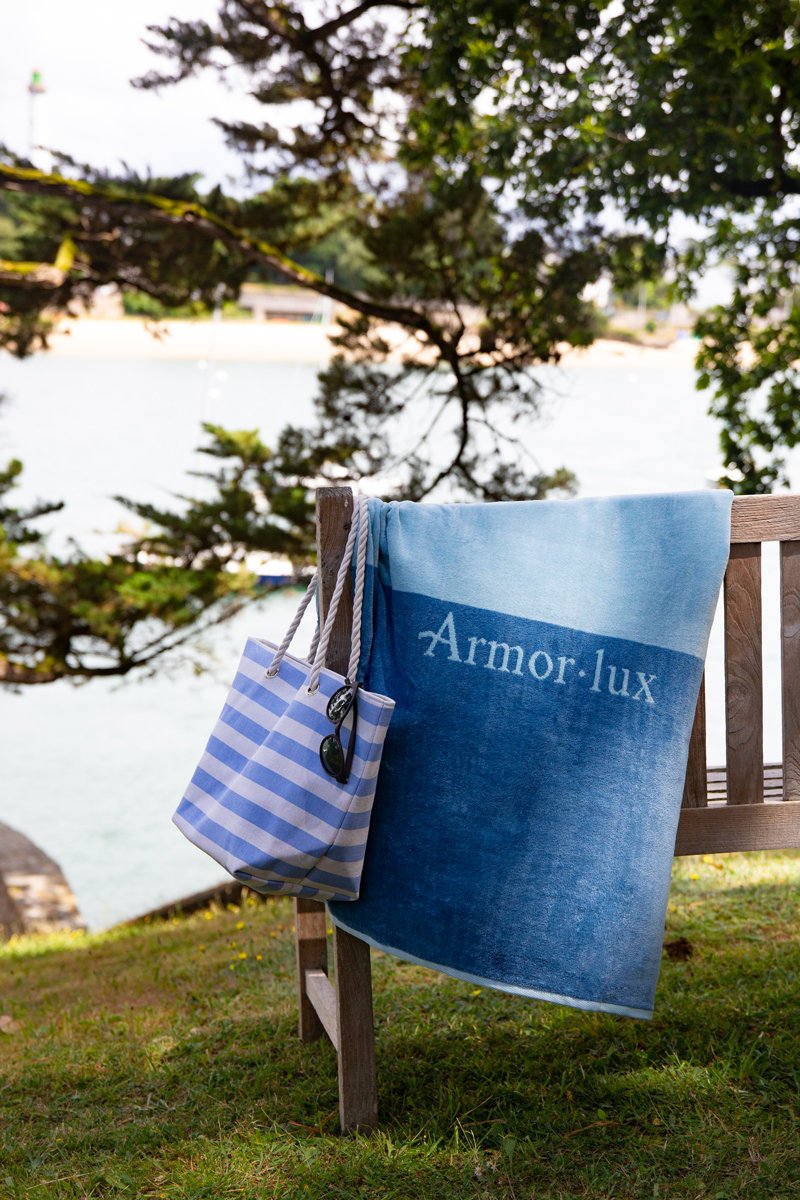 Drap de plage velours bicolore 90 x 160
