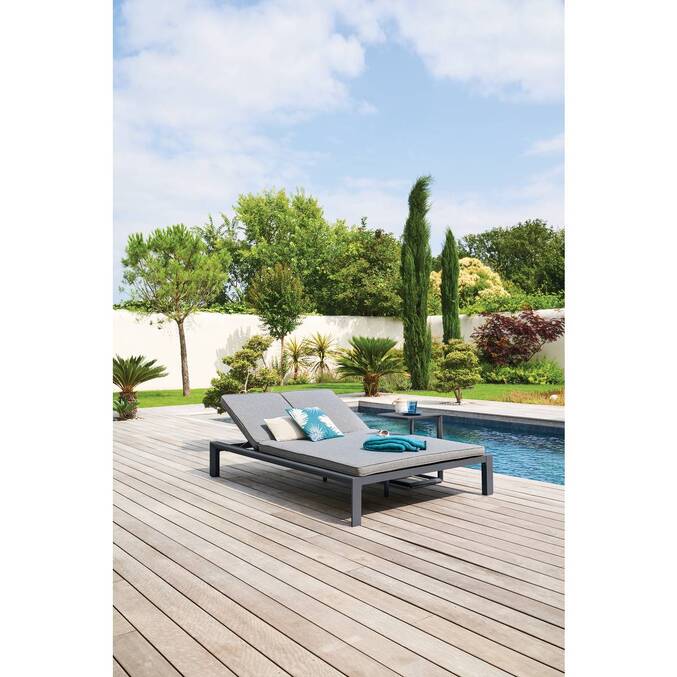 Lit de piscine double ÉVASION Anthracite & Graphite