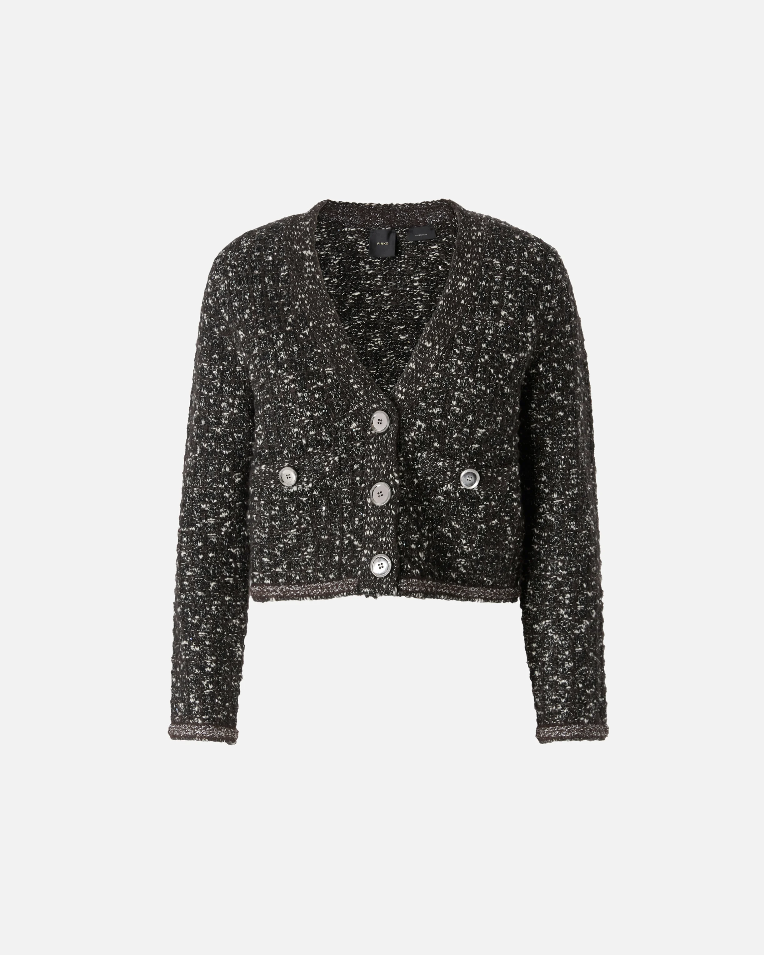 Cardigan court à paillettes et col v | Multicolore