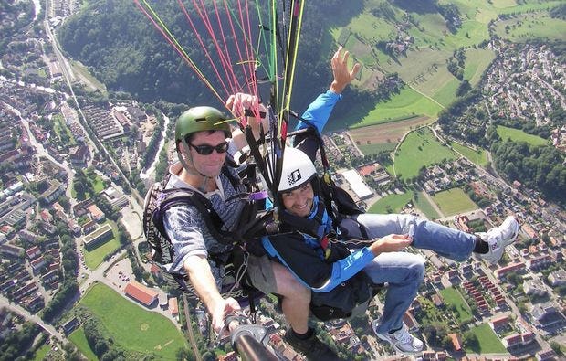 Gleitschirm Tandemflug in Waldkirch im Schwarzwald