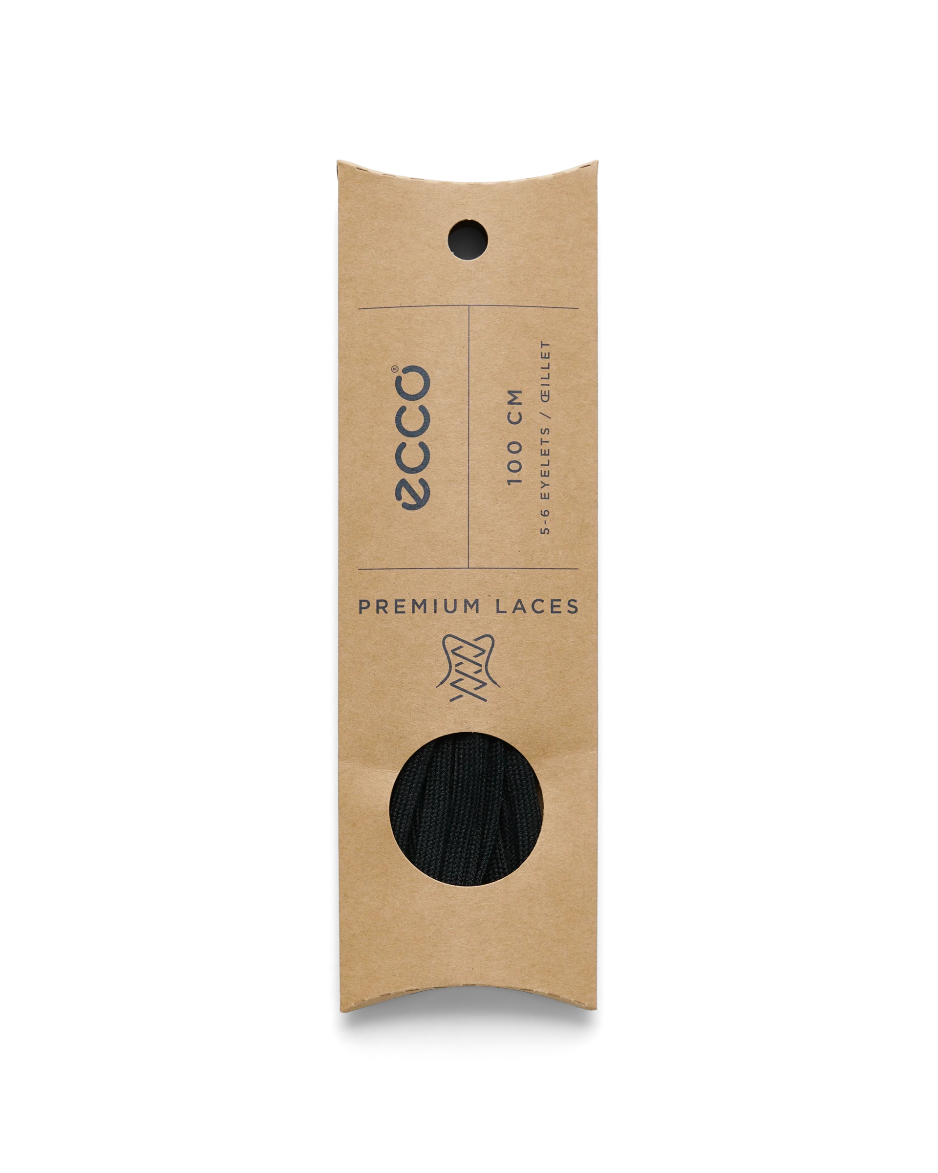 ECCO Flat Laces Flache Schnürsenkel Schwarz