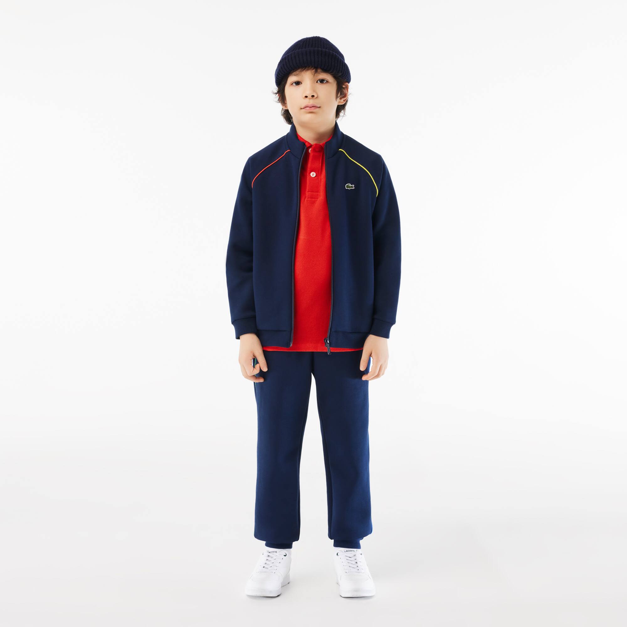 Polo enfant Lacoste regular fit en petit piqué uni Polos - Rouge - Lacoste - Enfant