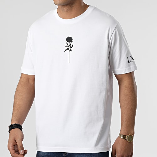 Tee Shirt Oversize Large Rose Blanc Noir