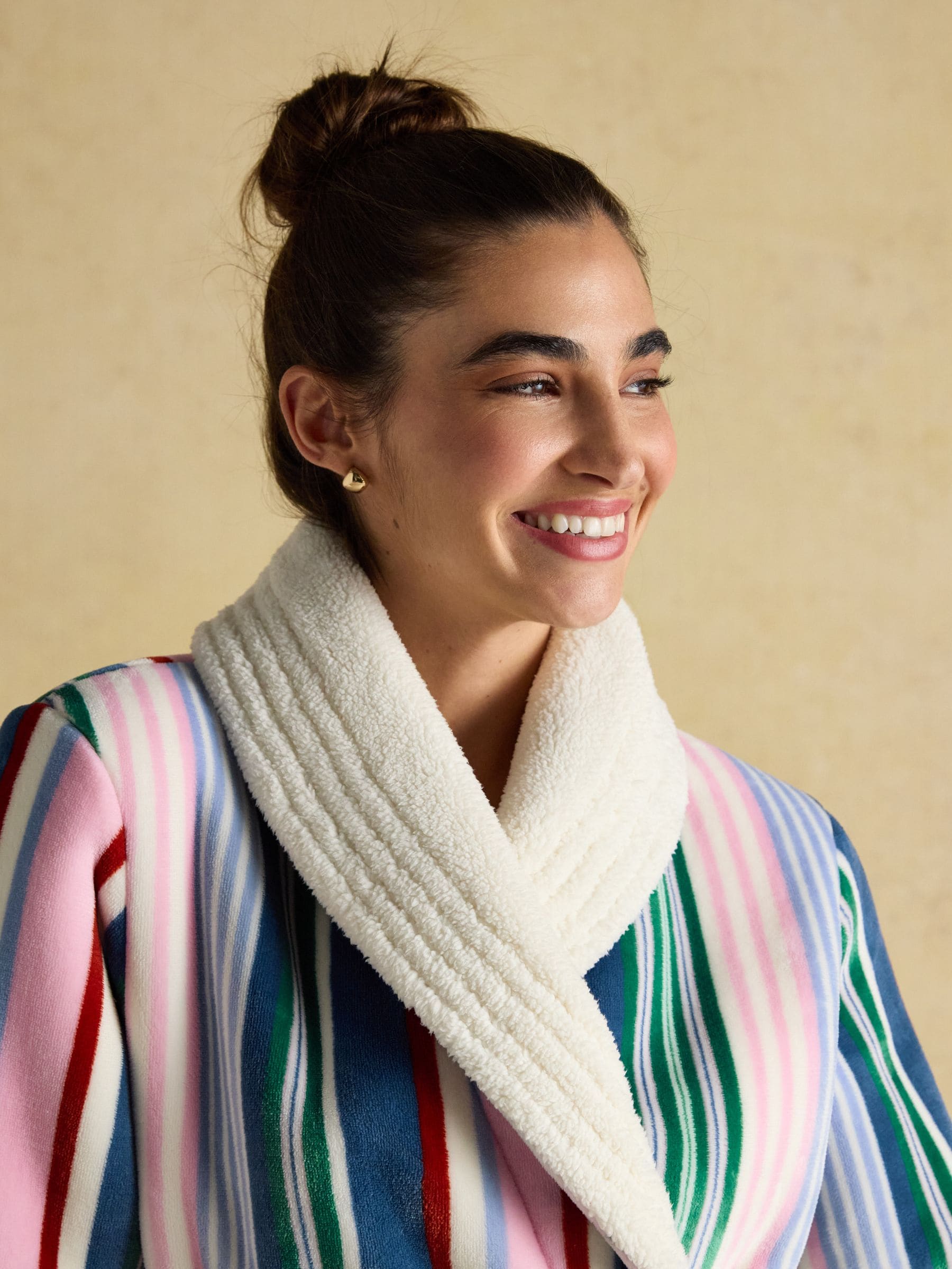 Meerdere strepen - Joules Matilda - Zachte fleece badjas