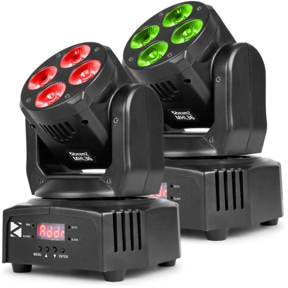 BeamZ MHL36 moving head set van 2 inclusief tas