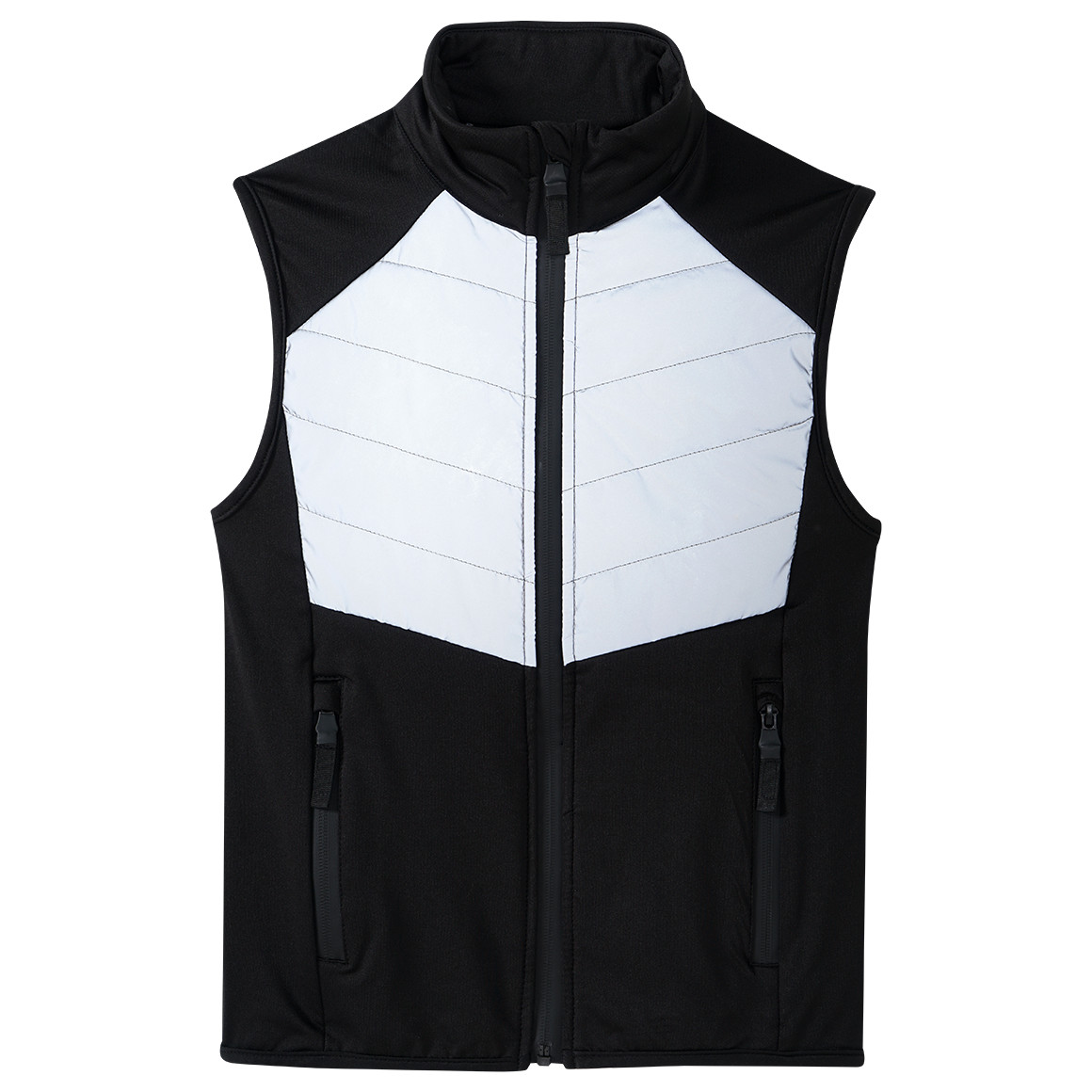 Beatwear Kinder Sport-Steppweste mit Reflektor schwarz