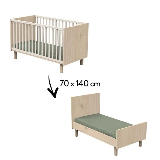 Solène Lit 70x140 évolutif   Beige cendré        70 x 140 cm   de               Sauthon Baby's Sweet Home