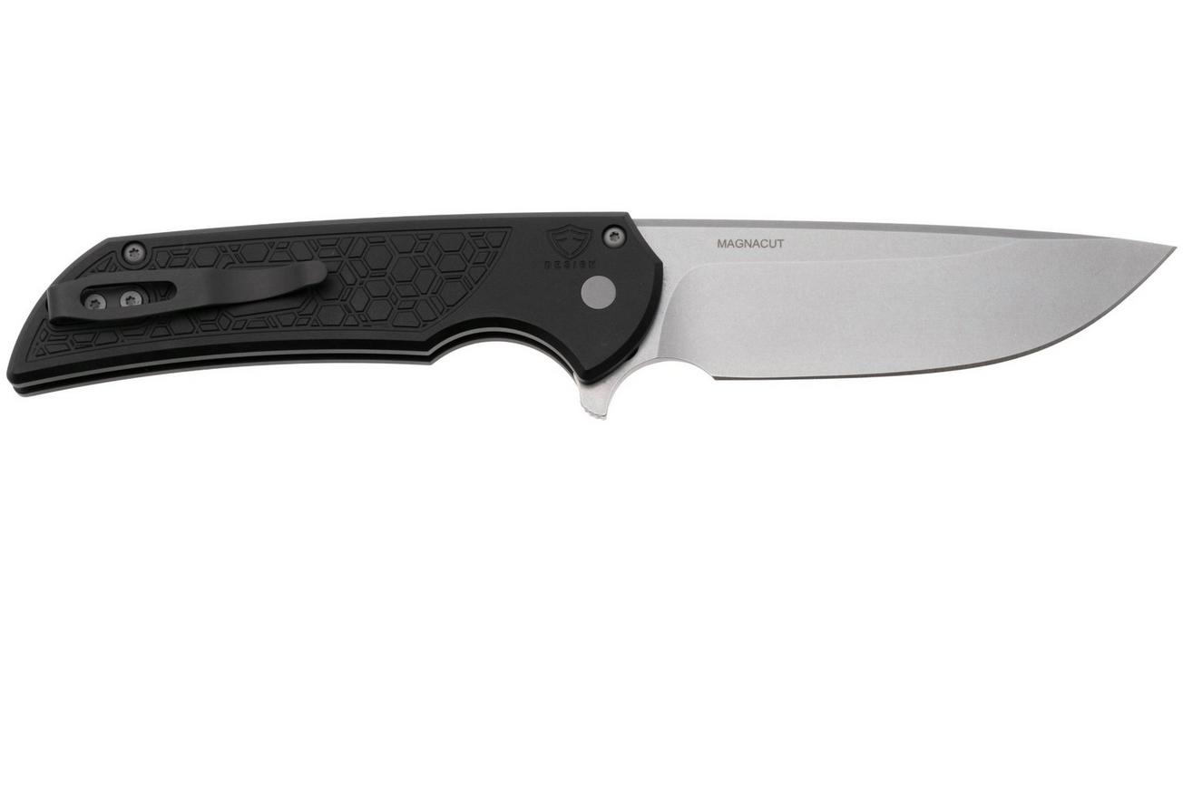 Pro-Tech Mordax MX105-GRIDLOCK, Stonewashed MagnaCut, Black Gridlock Textured Aluminum, zakmes