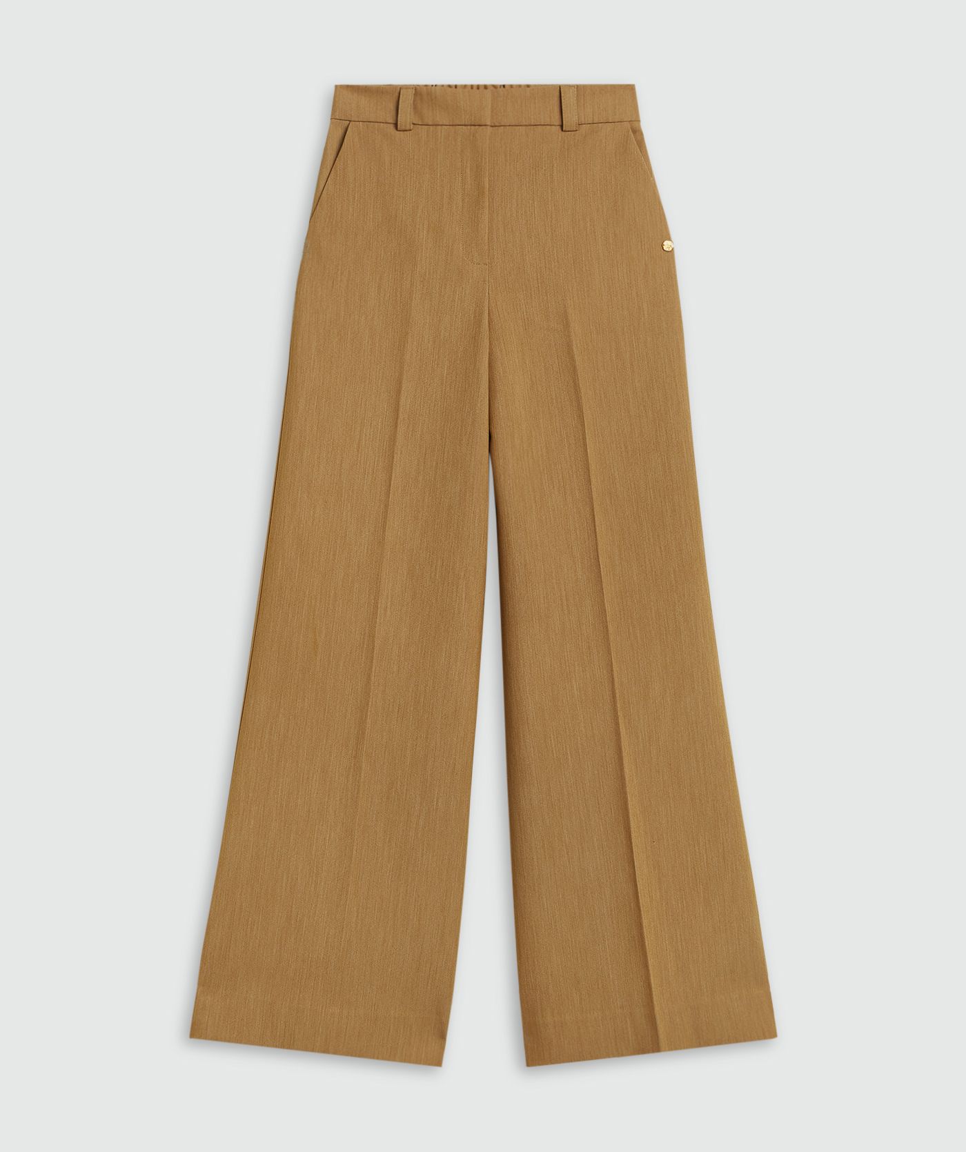 JV-CALLIE high rise wide leg pantalon - light camel melange