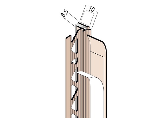 PROTEKTOR pleisterafdichtingsband, hard en flexibel PVC, inclusief membraan en schaduwvoeg, voor pleisterdikte 10 mm, 2600 x 10 x 6,5 mm