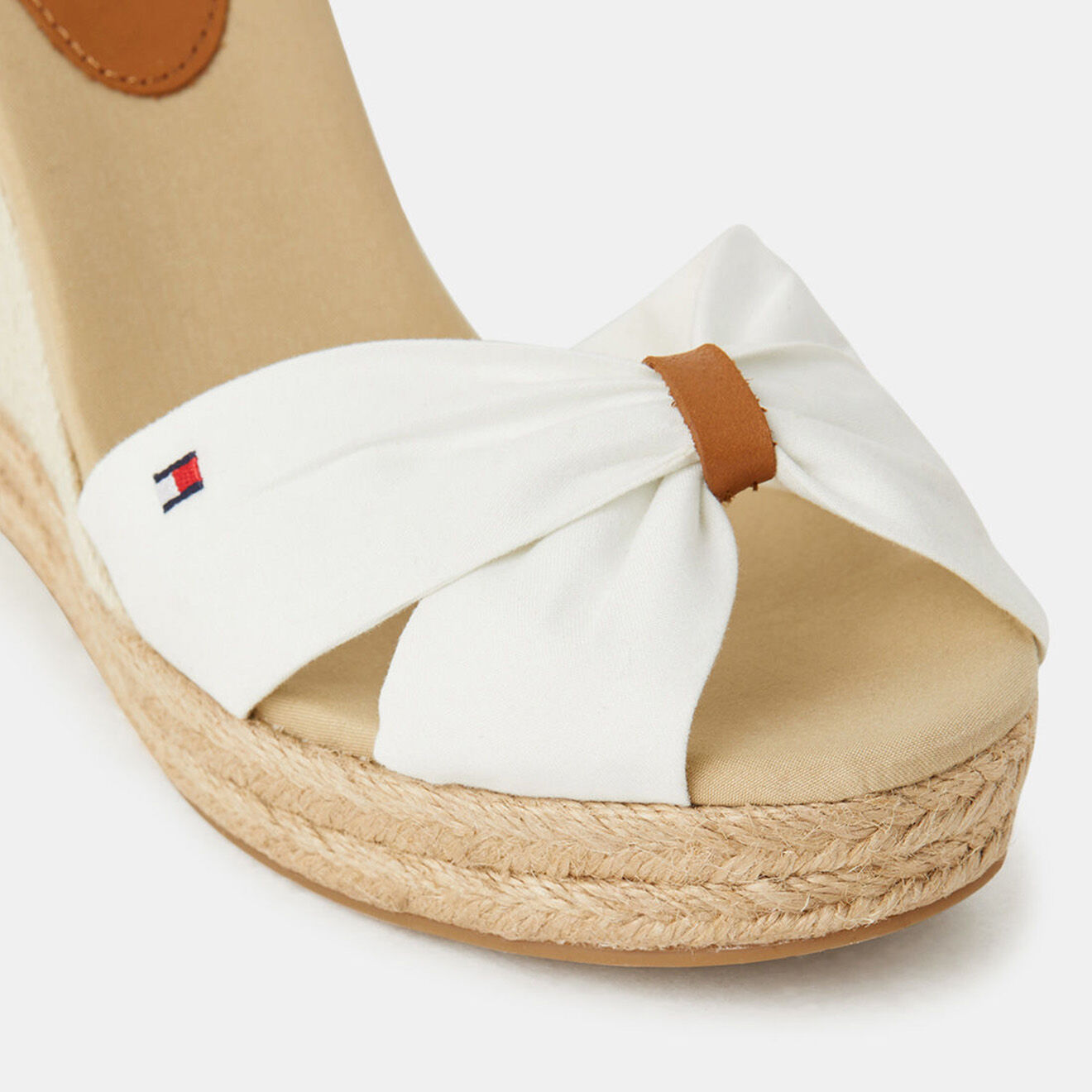 Tommy Hilfiger Sandales compensées Basic Opened Toe blanches - Talon 10 cm