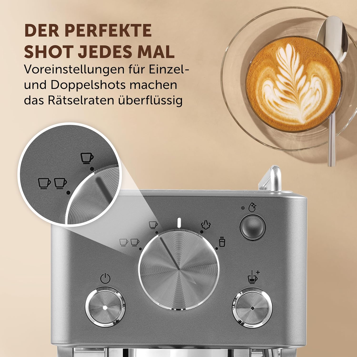 Breville Barista-Espressomaschine „Slimline | integrierter Milchaufschäumer | kompakte Kaffeemaschine für Cappuccinos, Lattes und mehr | 15-bar-Pumpe | Silber [VCF185X]
