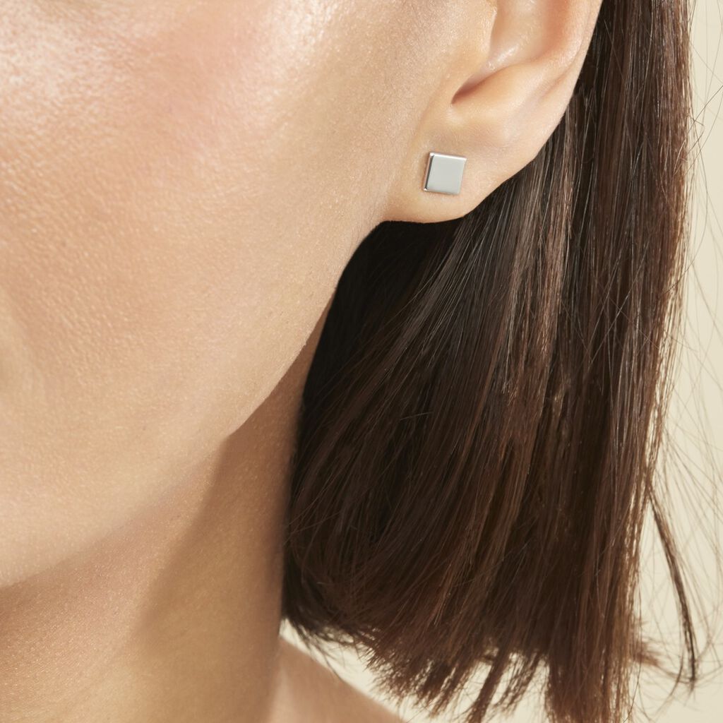 Boucles D'oreilles Puces Calia Argent Blanc