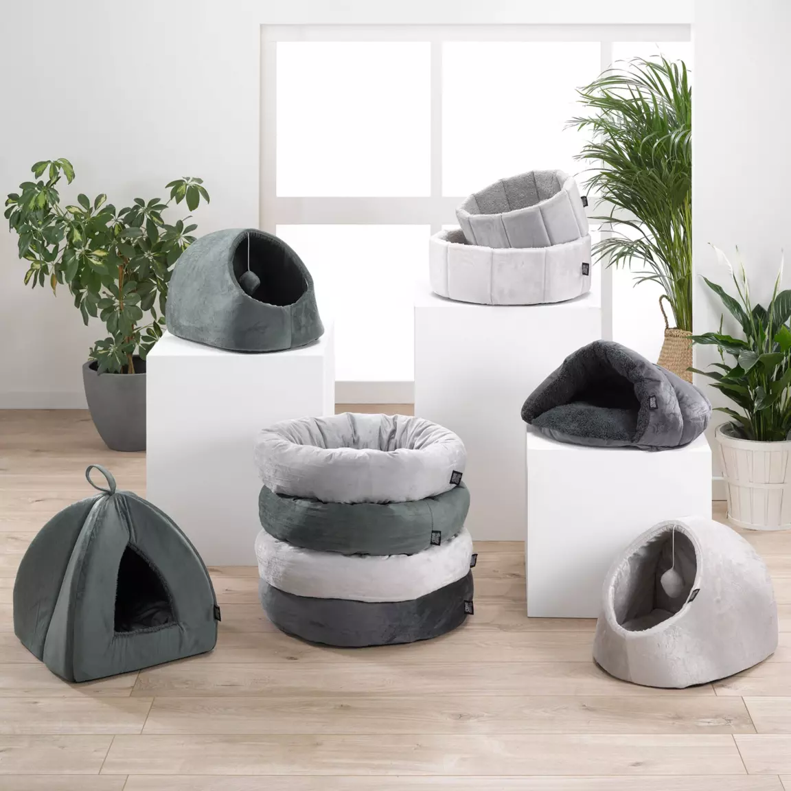 Niche d'intérieur avec jouet pour chat Sweet Cat L35 cm Anthracite