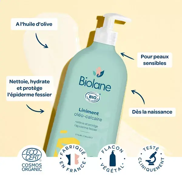 Linimento de oleo-calcário orgânico Biolane 500ml