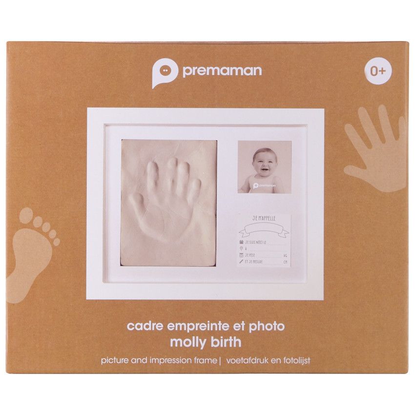 Cadre empreinte avec 2 photos - Blanc