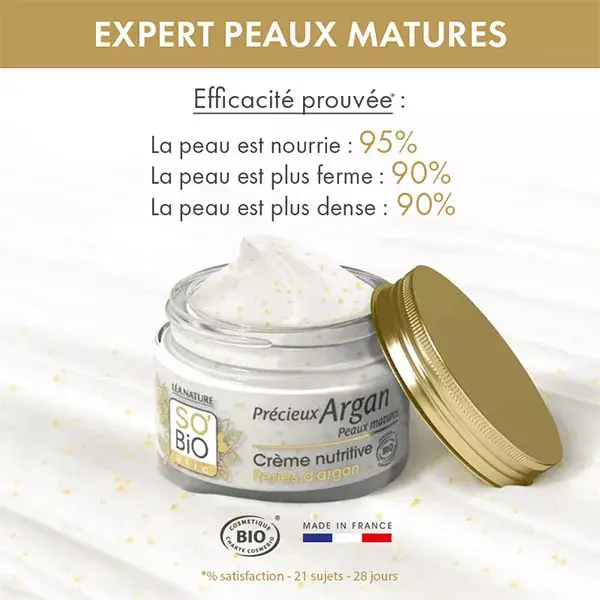 Creme de dia nutritivo So'Bio Étic Précieux Argan para pele madura, orgânico, 50ml