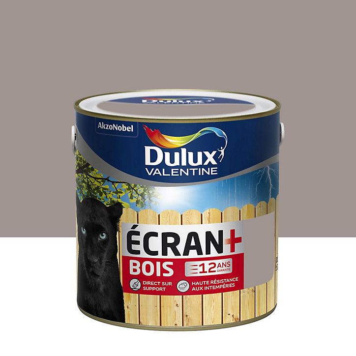 Peinture extérieure bois Ecran+ Bois Dulux Valentine satin terre cendrée 2L
