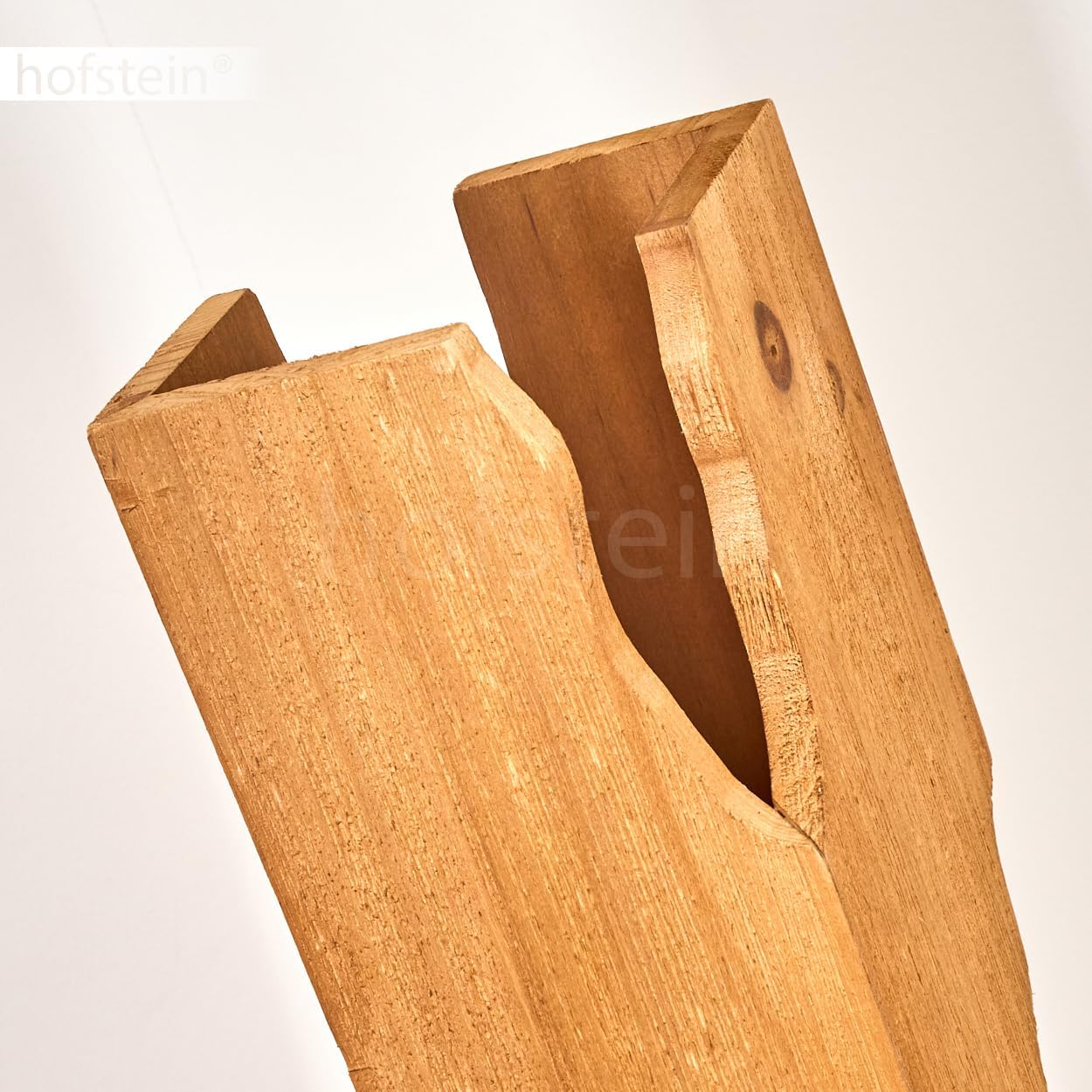 HOFSTEIN Stehleuchte Sernadelo, moderne Stehleuchte aus Metall/Bambus in Schwarz/Naturfarben, geschwungene Leuchte im Boho-Style mit Fußschalter am Kabel, Höhe 141 cm, 4 x E27, ohne Leuchtmittel